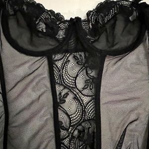 Vintage gold label Victoria’s Secret corset with garters